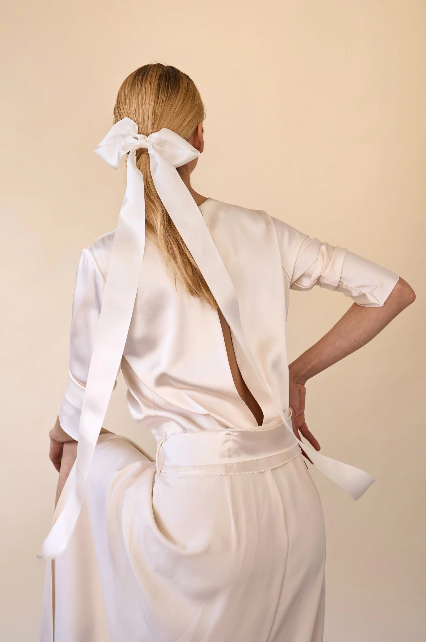 Alexandria Long Silk Bow - Image 5
