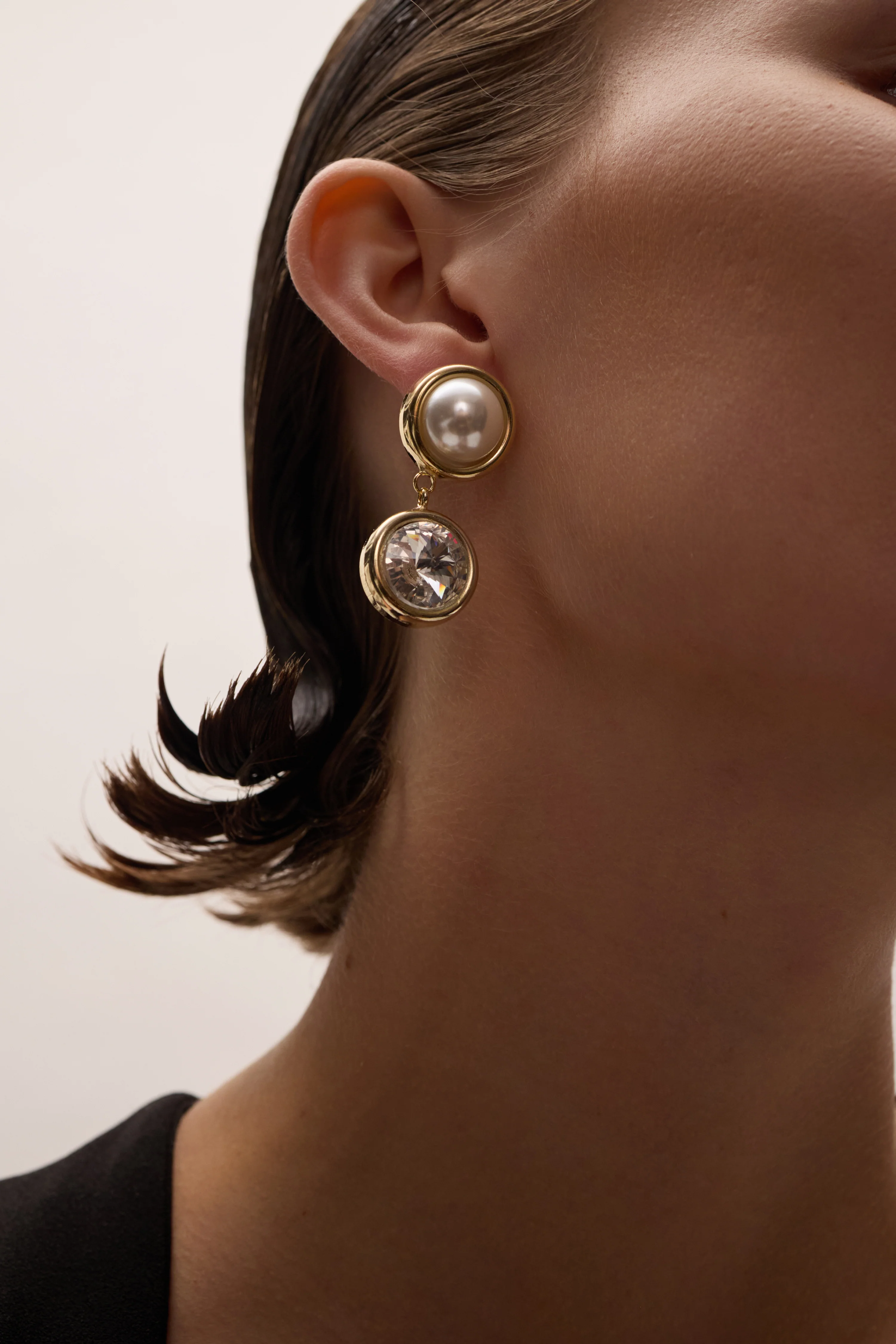 Clare Crystal and Pearl Drop Earrings - Image 4