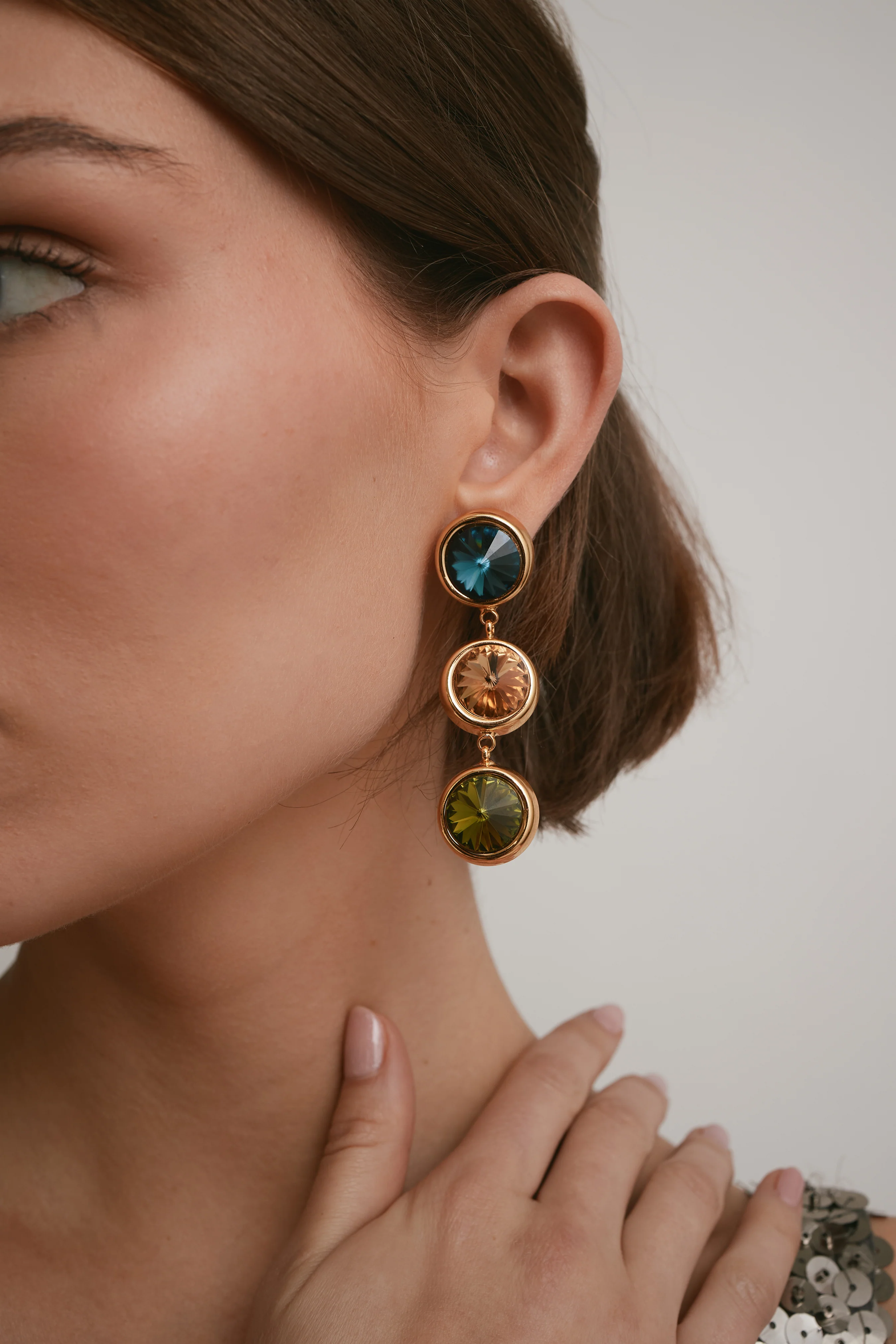Clare Crystal Linear Earrings - Image 3