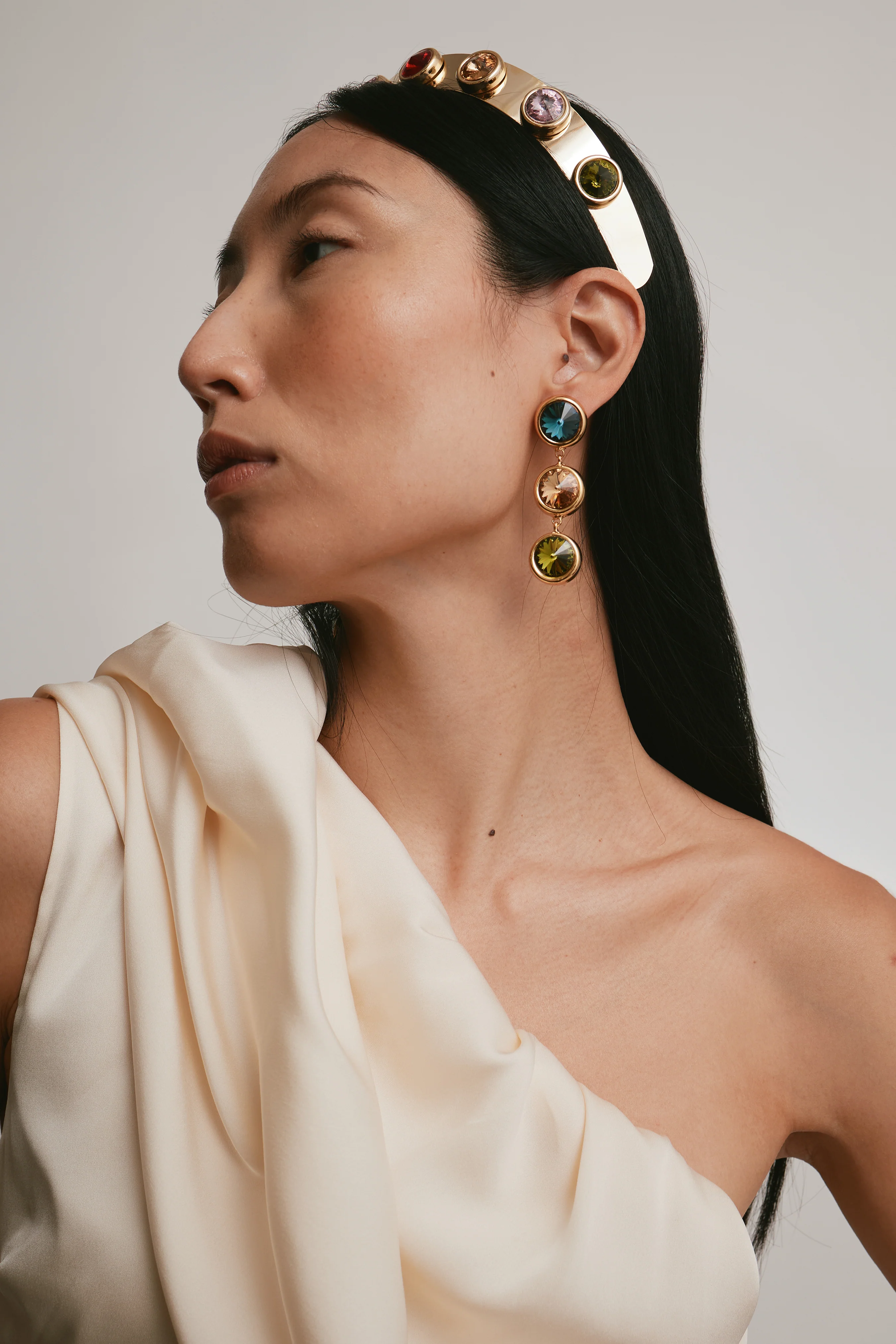 Clare Crystal Linear Earrings - Image 4