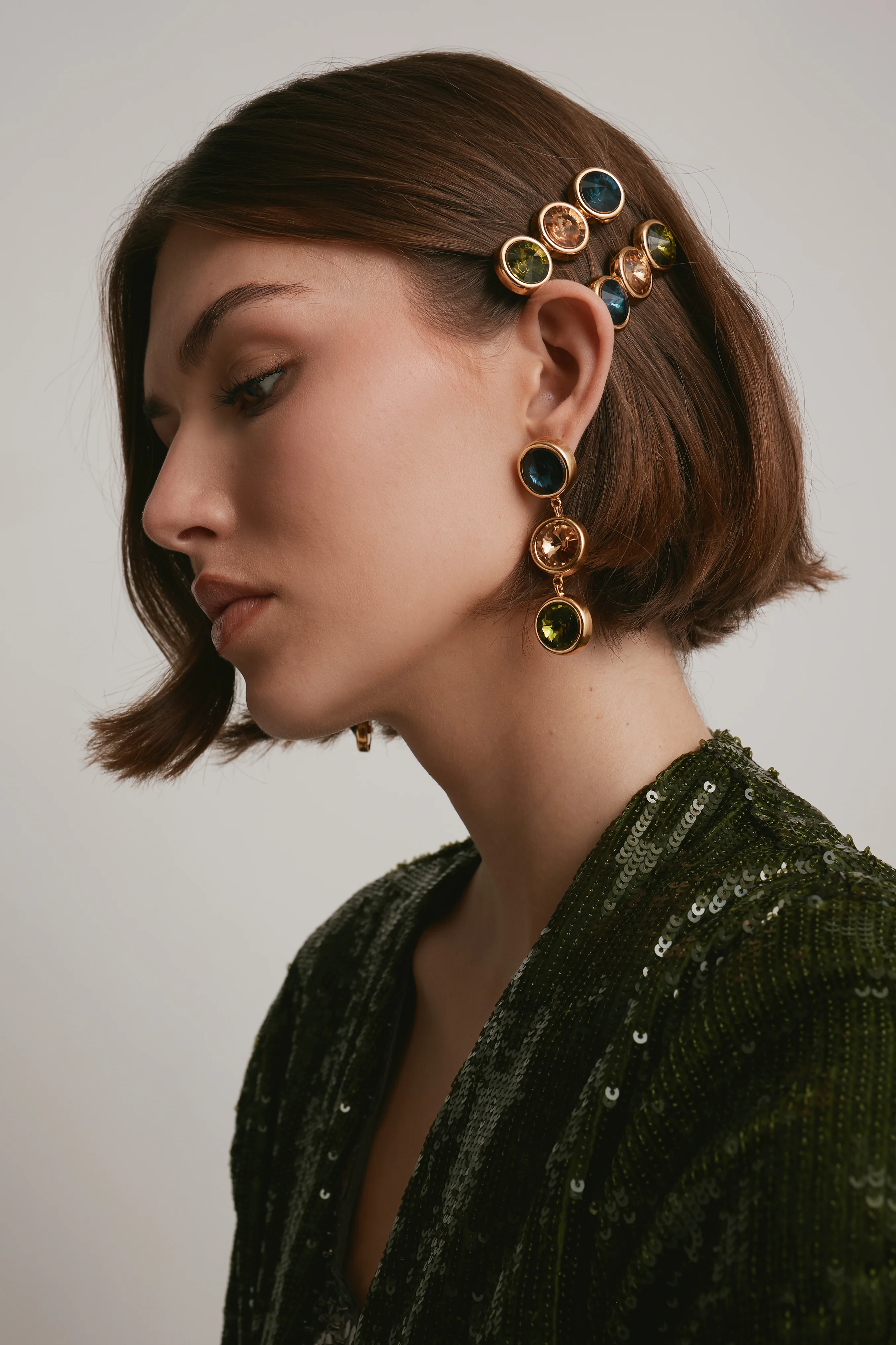 Clare Crystal Linear Earrings - Image 6
