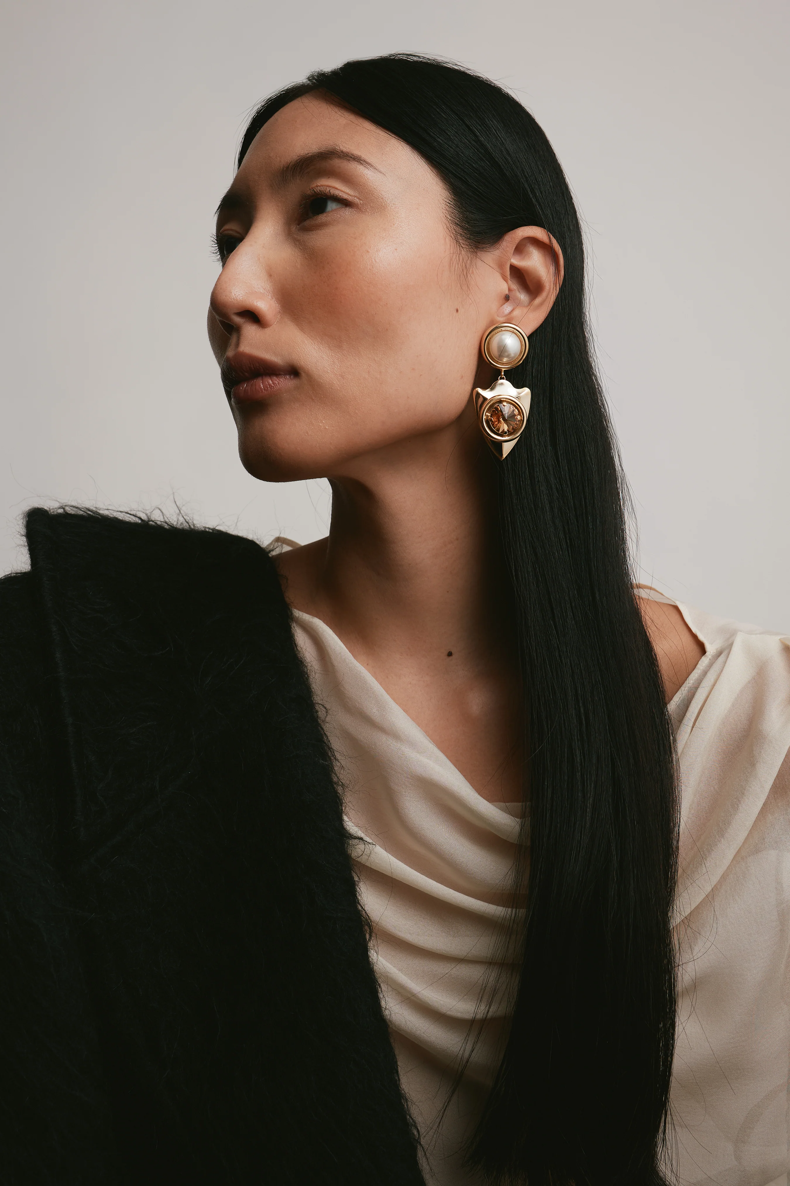 Cleo Pearl Drop Earrings - Image 2