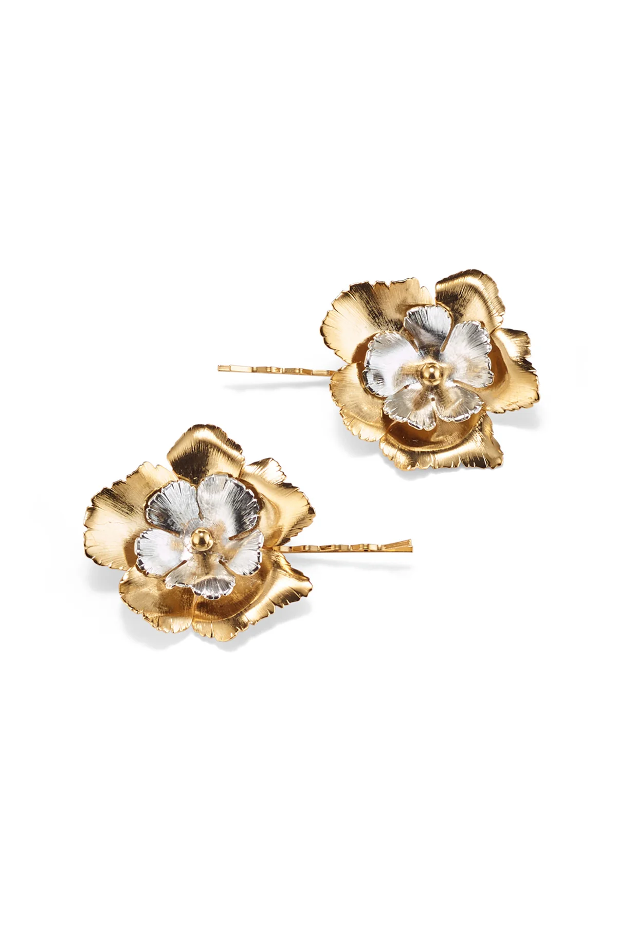 Eden Floral Mixed Metal Bobbi Pin Set of 2