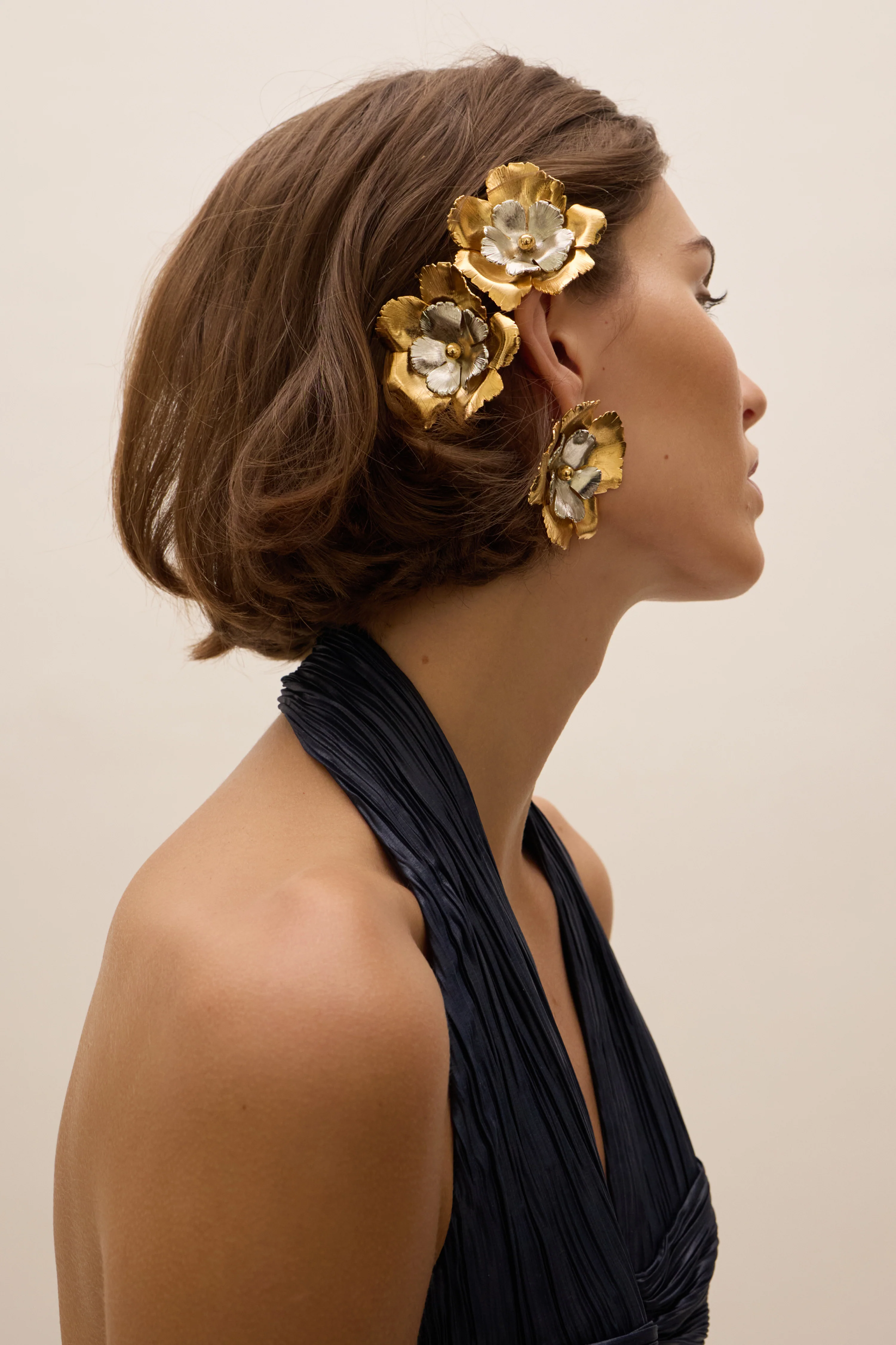 Eden Floral Mixed Metal Bobbi Pin Set of 2 - Image 3