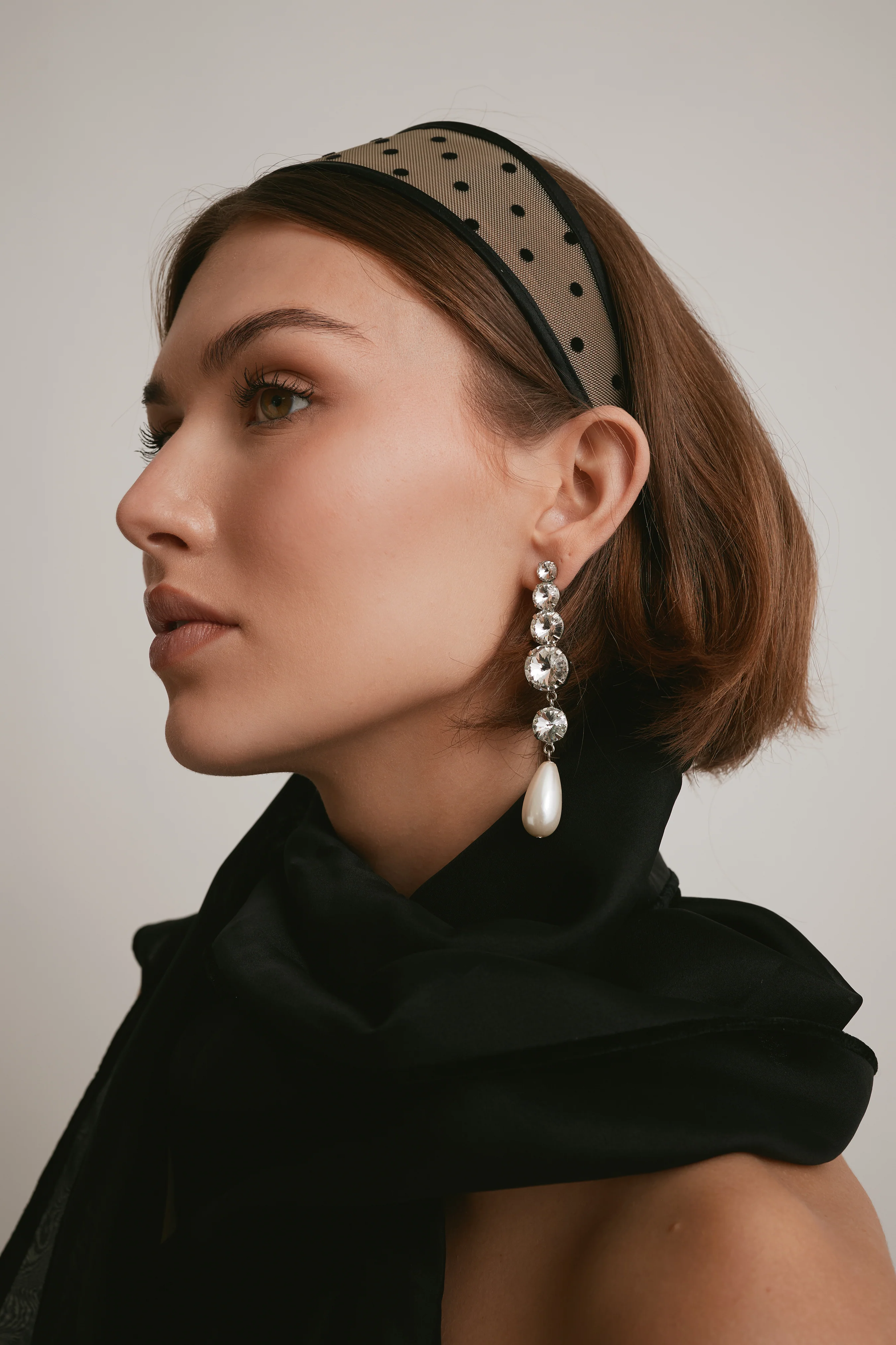 Giselle Wide Sheer Polka Dot Headband - Image 3