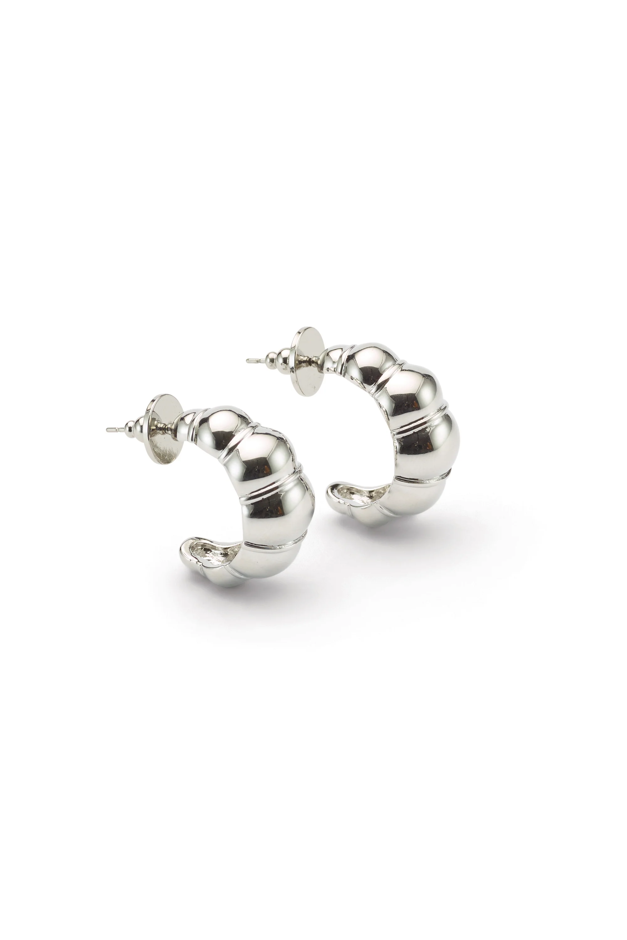 Glossy Croissant Hoop Earrings