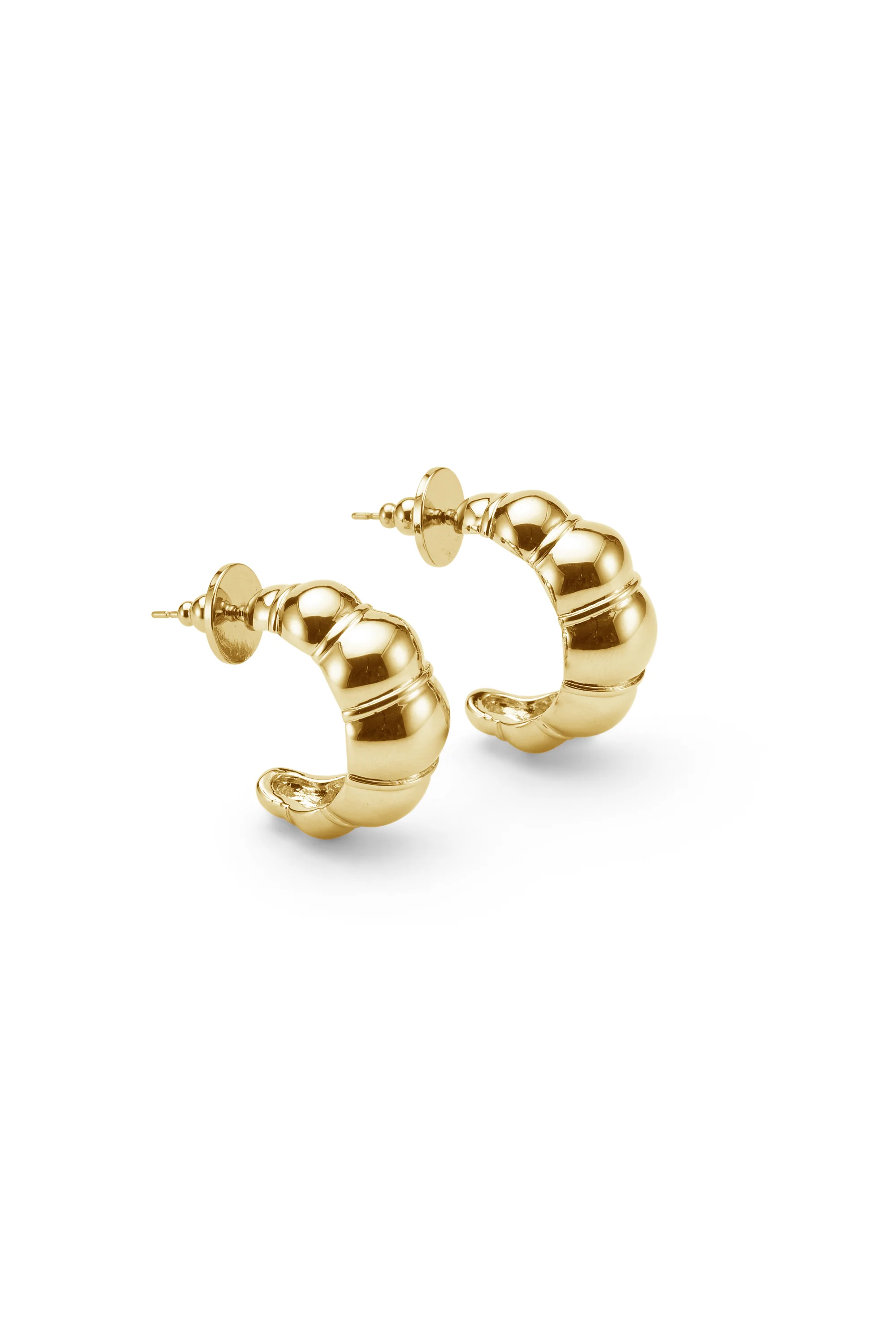 Glossy Croissant Hoop Earrings - Image 5