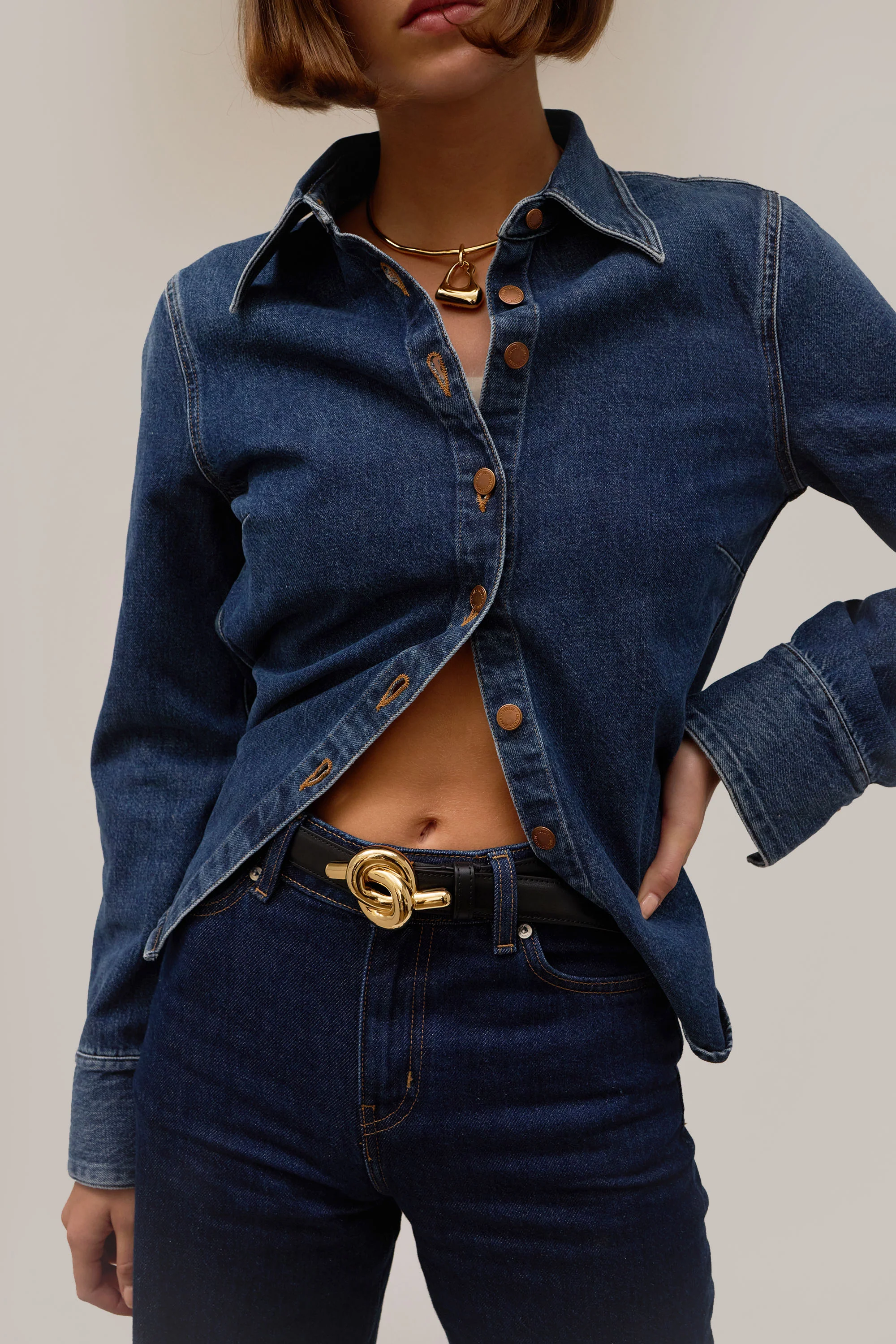 Glossy Knot Leather Belt - Image 5