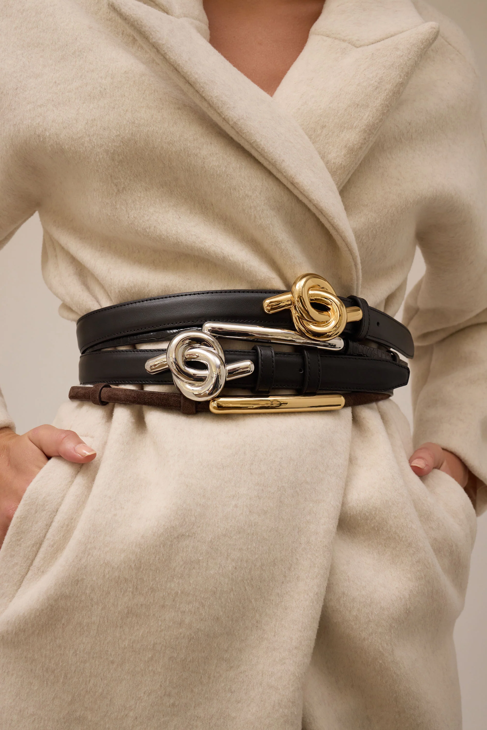 Glossy Bar Croc Leather Belt - Image 5