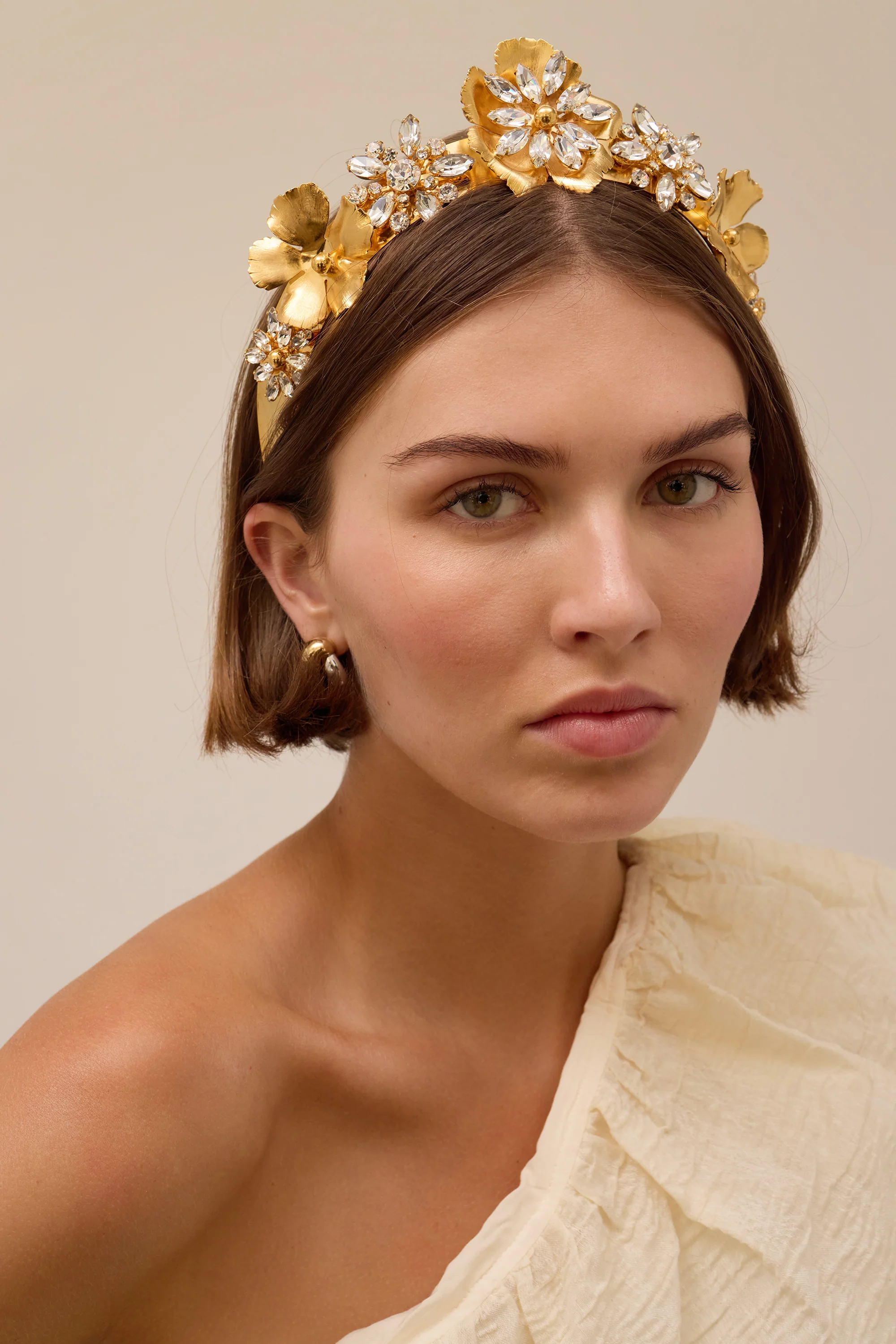 Jasmine Floral Crystal Crown - Image 3