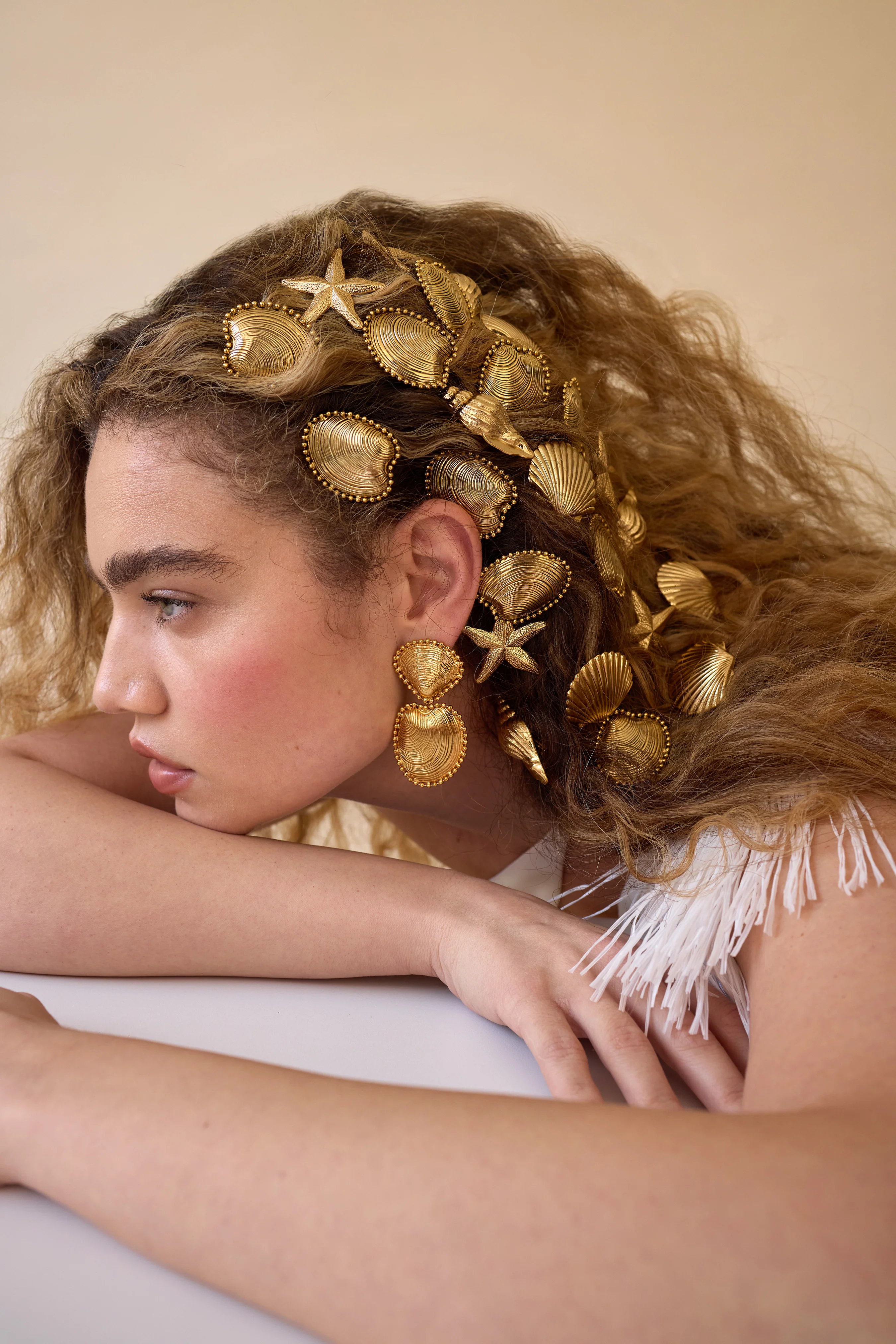 Kya Ballchain Seashell Drop Earrings - Image 3