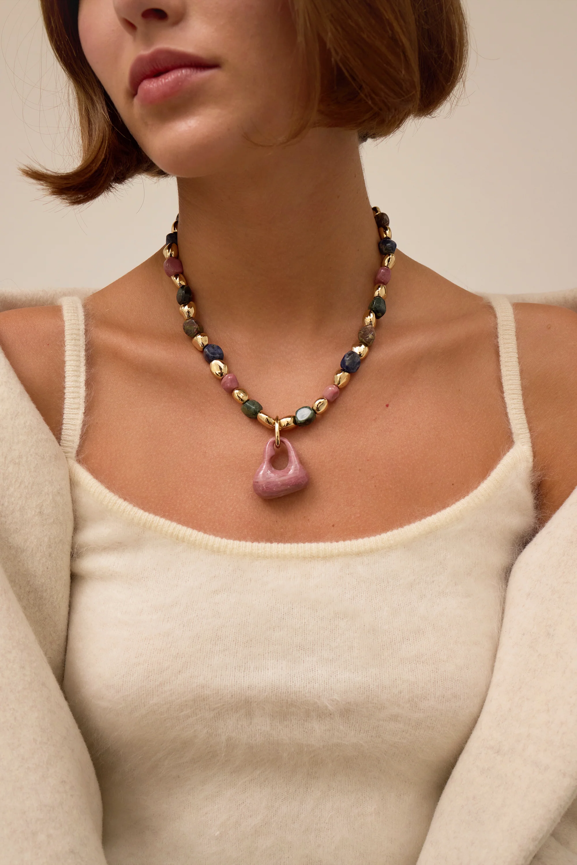 Mara Stone Heart Necklace - Image 2