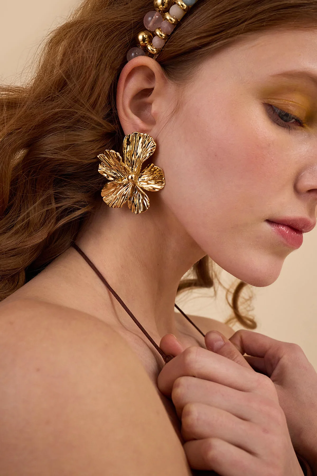 Maya Floral Button Earrings - Image 3