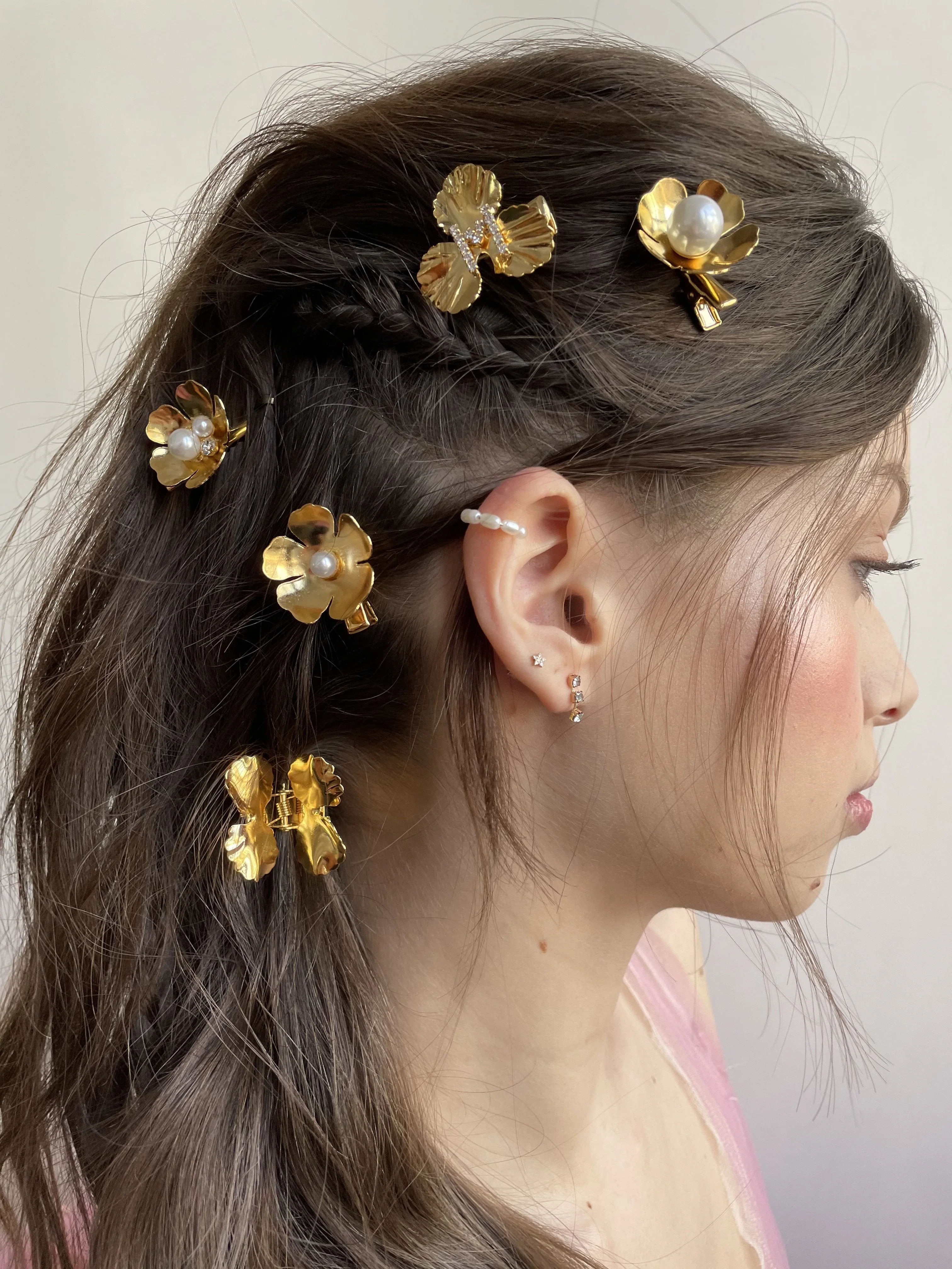 Philippa Pearl and Crystal Flower Clip Set of 3 - Image 7