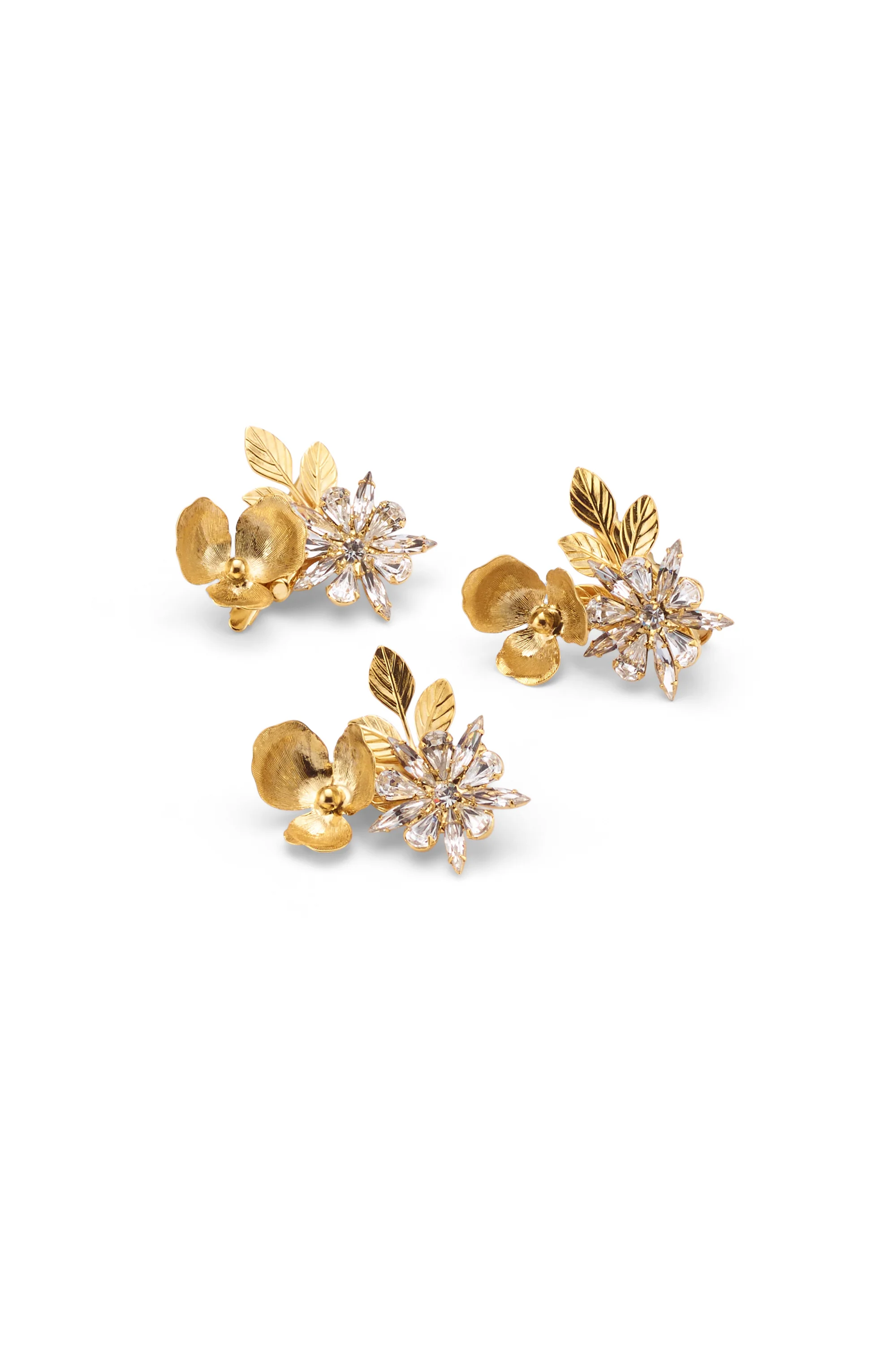 Stella Crystal Floral Clip Set of 3