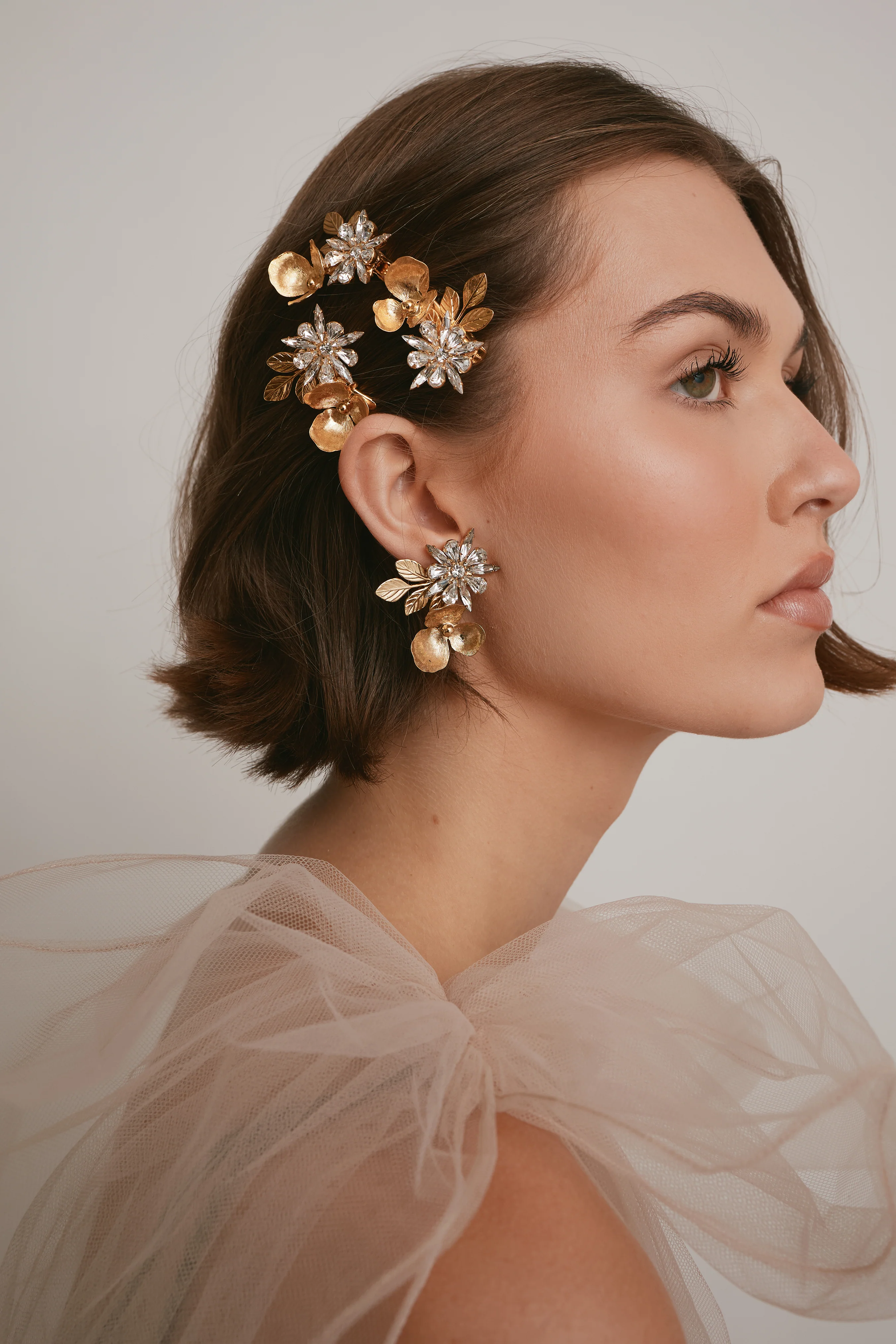 Stella Crystal Floral Earrings - Image 6