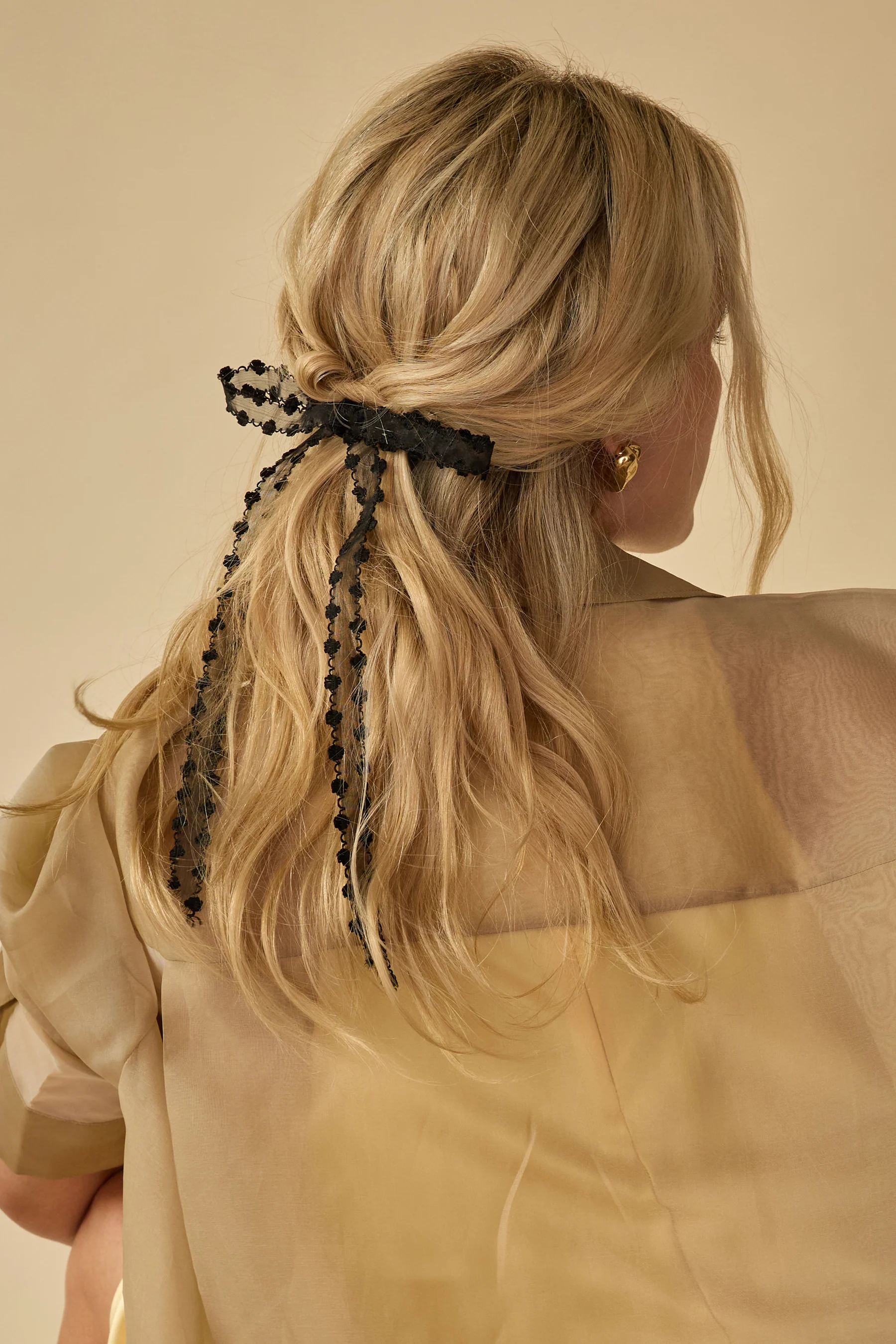 Willow Embroidered Sheer Slim Bow - Image 4