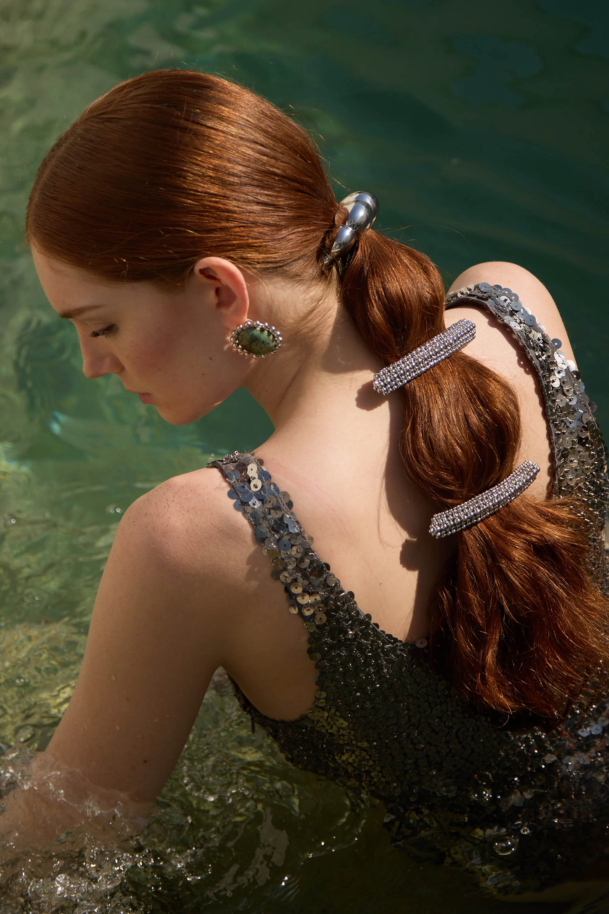 Zoe Ballchain Bar Barrette - Image 4